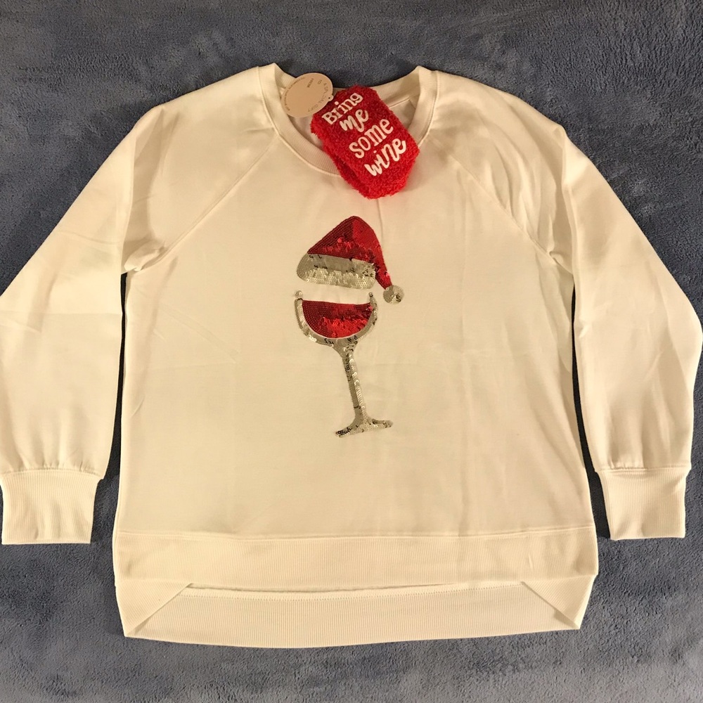 Philosophy Sweatshirt and Sock Gift Set Ivory/Red - Picture 12 of 16